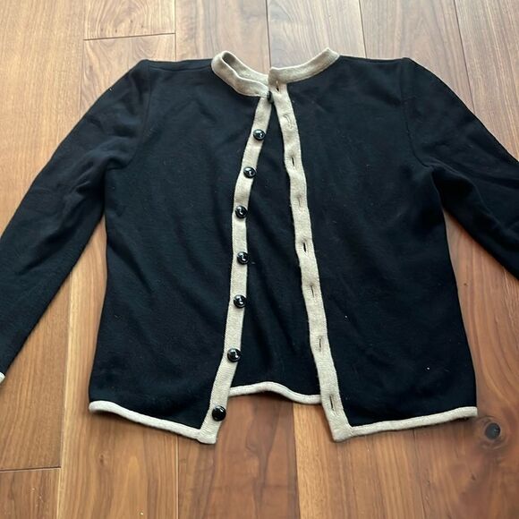 Valentino black with tan trim cardigan - Picture 1 of 5